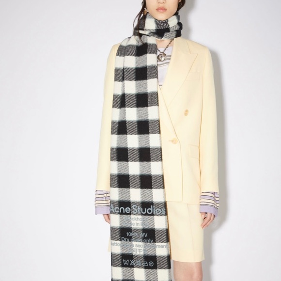 Acne Studios | Checked Wool Scarf - Picture 3 of 8